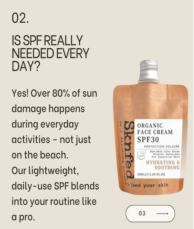 Sknfed - Organic Face Cream SPF30
